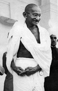 Gandhi standing