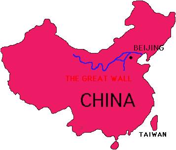 Great Wall China map
