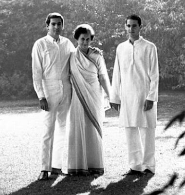 Indira with sons