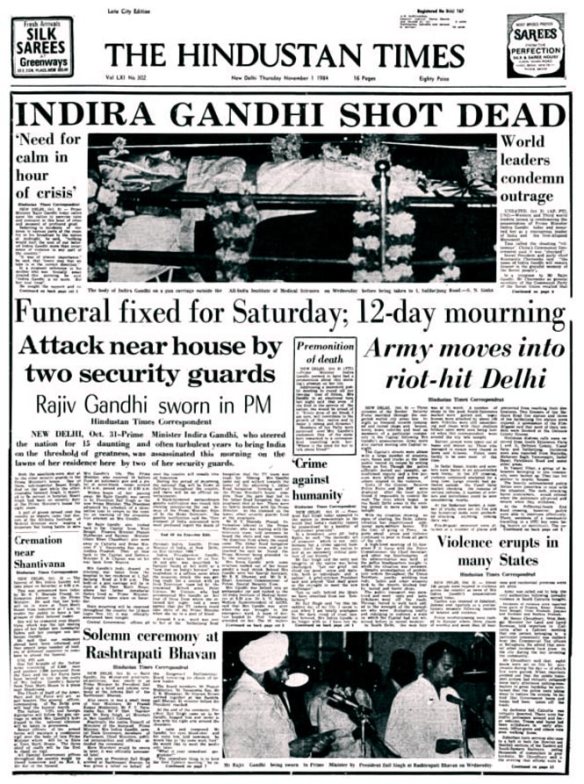 Indira Gandhi shot HindustanTimes